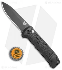 Benchmade 4400BK Casbah Automatic Knife Black Grivory (3.4" Black) -Adventure Knife Shop Benchmade 4400 Casbah Black Grivory Black 4400BK BHQ 51630 jr bottlecap 2