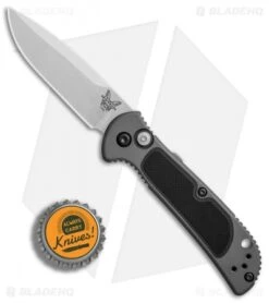 Benchmade 9750 Mini Coalition Automatic Knife Gray Al/Black G-10 (2.9" Satin) -Adventure Knife Shop Benchmade 9750 Mini Coalition gray al black G10 satin BHQ 75501 er bottlecap 2