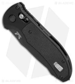 Benchmade Triage Automatic Knife Black (3.35" Black Serr) 9160SBK -Adventure Knife Shop Benchmade Auto Triage Auto Black Black Serr BHQ 20033 jr spine