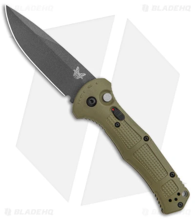 Benchmade Claymore Automatic Knife OD Green Grivory (3.6" Black) 9070BK-1 Benchmade Claymore Automatic Knife OD Green Grivory (3.6" Black) 9070BK-1 -Adventure Knife Shop Benchmade Claymore Auto OD Green Grivory Black 9070BK 1 BHQ 137240 jr