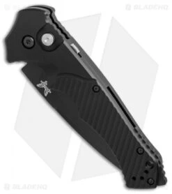 Benchmade Rukus II Automatic Knife (3.4" Black Serr) 9600SBK -Adventure Knife Shop Benchmade Rukus 2 black serr BHQ 74379 er spine