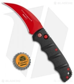 Boker Black Widow Hawkbill Kalashnikov Automatic Knife Black (3.25" Red) -Adventure Knife Shop Boker Black Widow Hawkbill Kalashnikov Auto Black Red 01KALS70NSOI BHQ 103274 jr bottlecap