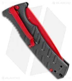 Boker Black Widow Strike Drop Point Automatic Knife Black (3.25" Red D2) -Adventure Knife Shop Boker Black Widow Strike Drop DP Black Red 01BO434NSOI BHQ 97030 jr side