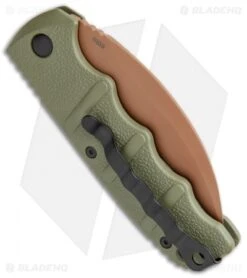 Boker Desert Warrior Kalashnikov Hawkbill Automatic Knife OD Green (Copper) -Adventure Knife Shop Boker Desert Warrior Kalashnikov Hawkbill Auto OD Green Copper 01KALS69NSOI BHQ 103273 jr side