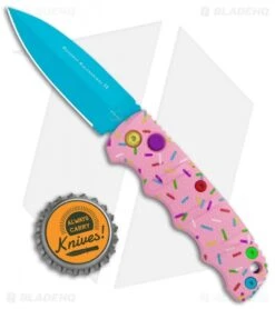 Boker Mini Dessert Warrior Kalashnikov Dagger Automatic Knife (2.5" Blue) Donut -Adventure Knife Shop Boker Desert Warrior Mini Kalashnikov Dagger Auto Blue Donut BHQ 113886 jr bottlecap