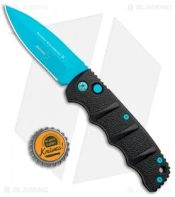 Boker Blue Scorpion Kalashnikov Dagger Automatic Knife (3.25" Electric Blue D2) -Adventure Knife Shop Boker Kalashnikov Black Widow Blue jr bottlecap