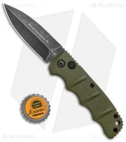 Boker Kalashnikov Dagger Automatic Knife OD Green (3.25" Smokewash D2) -Adventure Knife Shop Boker Kalashnikov Dagger Auto OD Green Smokewash BHQ 117068 jr bottlecap
