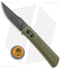 Boker Lundquist Alluvial Automatic Knife OD Green (3" Black SW) -Adventure Knife Shop Boker Lundquist Alluvial Auto OD Green Aluminum Black SW BHQ 125069 jr bottlecap
