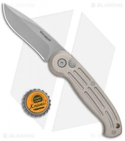 Boker Magnum Drop Point Automatic Knife Champagne (3.25" Bead Blast) 01BO007 -Adventure Knife Shop Boker Magnum DP Auto Champagne BB 01BO007 BHQ 0099 jr bottlecap