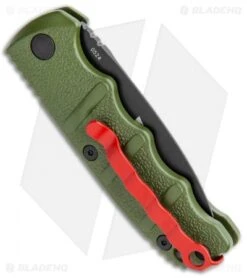 Boker Mini Warhawk Kalashnikov Dagger Automatic Knife Green (2.5" Black D2) -Adventure Knife Shop Boker Mini Warhawk Kalashnikov Auto Dagger Green Black BHQ 113923 jr side