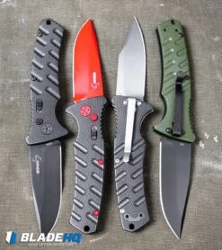 Boker Black Widow Strike Drop Point Automatic Knife Black (3.25" Red D2) -Adventure Knife Shop Boker Plus Strike Drop Point Automatic Knife OD Green Black D2 BHQ 97033 kp canvas bag web 1