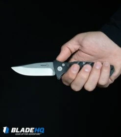 Boker Plus Strike Tanto Automatic Coyote Brown (3.25" Black SW Serr) 01BO425N -Adventure Knife Shop Boker Plus Strike Drop Point Automatic Knife Stonewash 01BO400N BHQ 32040 kp in hand web 4