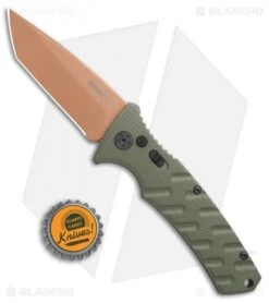 Boker Strike Tanto Desert Warrior Automatic Knife OD Green (3.25" Copper D2) -Adventure Knife Shop Boker Plus Strike Tanto Desert Warrior OD Green copper BHQ 68520 jr bottlecap