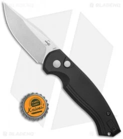 Boker Plus Vox Karakurt Automatic Knife Black Aluminum (3" Stonewash) 01BO363 -Adventure Knife Shop Boker Plus Vox Karakurt Auto Black Aluminum SW 01BO363 BHQ 120631 jr bottlecap