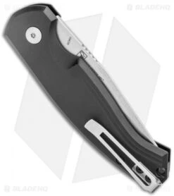 Boker Plus Vox Karakurt Automatic Knife Black Aluminum (3" Stonewash) 01BO363 -Adventure Knife Shop Boker Plus Vox Karakurt Auto Black Aluminum SW 01BO363 BHQ 120631 jr side