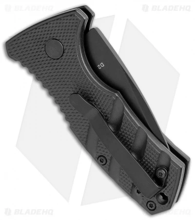 Boker Stubby Strike CA Legal Automatic Knife (1.9" Black D2) Boker Stubby Strike CA Legal Automatic Knife (1.9" Black D2) -Adventure Knife Shop Boker Stubby Strike CA Legal Auto Black 01BO441NSOI BHQ 99647 jr side