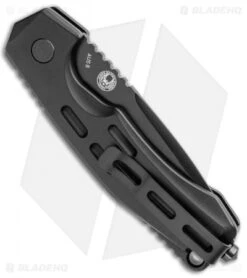 Boker Thunder Storm Automatic Knife Black Aluminum (2.875" Black AUS-8) -Adventure Knife Shop Boker Thunder Storm Auto Black Black BHQ 110587 jr side 2