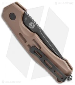 Boker Thunder Storm Automatic Knife Coyote Brown Aluminum (2.9" Blackwash AUS-8) 2 Boker Thunder Storm Automatic Knife Coyote Brown Aluminum (2.9" Blackwash AUS-8) -Adventure Knife Shop Boker Thunder Storm Auto Coyote Blak SW BHQ 110586 jr bottlecap