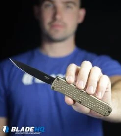 Boker USA OTF Automatic Knife Coyote Aluminum (3.5" Black) 06EX262 -Adventure Knife Shop Boker USA OTF Automatic Knife Coyote Aluminum Black 06EX262 BHQ 94127 kp jamie web