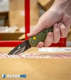 Boker Warhawk Kalashnikov Dagger Automatic Knife Green (3.25" Black D2) -Adventure Knife Shop Boker Warhawk Kalashnikov Dagger Automatic Knife Black BHQ92862 kp in a box hand web