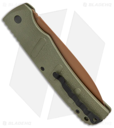Boker XXL Kalashnikov Exclusive Desert Warrior Automatic Knife (4.75" Copper) Boker XXL Kalashnikov Exclusive Desert Warrior Automatic Knife (4.75" Copper) -Adventure Knife Shop Boker XXL Kalashnikov Auto OD Green Copper BHQ Exclusive BHQ 126265 jr side