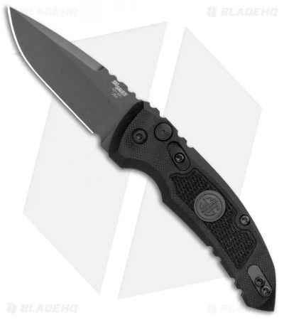 Hogue Knives A01 Microswitch Auto Knife Sig Medallion Drop Point (2.6" Black) Hogue Knives A01 Microswitch Auto Knife Sig Medallion Drop Point (2.6" Black) -Adventure Knife Shop Hogue A01 Microswitch Wharncliffe Black Sig Medallion Black 16112 BHQ 100451 jr