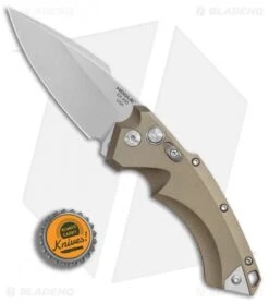 Hogue Knives EX-A05 Spear Point Automatic Knife FDE (3.5" Stonewash) 34534 -Adventure Knife Shop Hogue Auto FDE spear point tumble BHQ 80671 er bottlecap