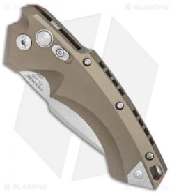 Hogue Knives EX-A05 Spear Point Automatic Knife FDE (3.5" Stonewash) 34534 -Adventure Knife Shop Hogue Auto FDE spear point tumble BHQ 80671 er spine