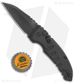 Hogue Knives A01 Microswitch Wharncliffe Automatic Knife Black (2.6" Black) -Adventure Knife Shop Hogue Knives A01 Microswitch Wharncliffe Auto Black Black BHQ 78914 jr bottlecap