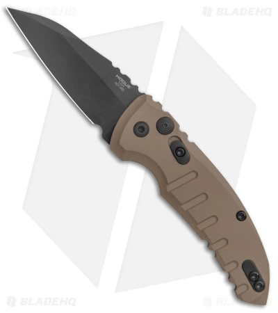 Hogue Knives A01 Microswitch Wharncliffe Automatic Knife FDE (2.6" Black) Hogue Knives A01 Microswitch Wharncliffe Automatic Knife FDE (2.6" Black) -Adventure Knife Shop Hogue Knives A01 Microswitch Wharncliffe Auto FDE Black BHQ 78915 jr