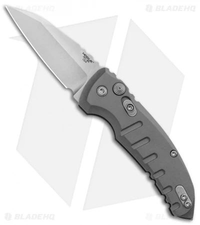 Hogue Knives A01 Microswitch Automatic Knife Gray (2.6" Stonewash) 24102 Hogue Knives A01 Microswitch Automatic Knife Gray (2.6" Stonewash) 24102 -Adventure Knife Shop Hogue Knives A01 Microswitch Wharncliffe Auto Gray SW 24102 BHQ 92704 jr