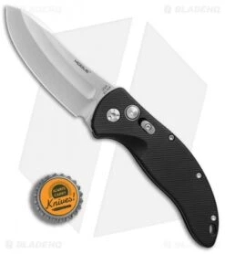 Hogue Knives EX-A04 Upswept Automatic Knife Matte Black (3.5" Tumbled) -Adventure Knife Shop Hogue Knives EX A04 Upswept matte black tumbled BHQ 72287 er bottlecap