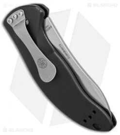 Hogue Knives EX-A04 Upswept Automatic Knife Matte Black (3.5" Tumbled) -Adventure Knife Shop Hogue Knives EX A04 Upswept matte black tumbled BHQ 72287 er side
