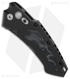 Hogue Knives EX-A05 Wharncliffe Automatic Knife Black G-Mascus (3.5" Black) -Adventure Knife Shop Hogue Knives X A05 Wharncliffe black G mascus black BHQ 76672 er spine