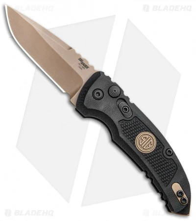 Hogue Sig Sauer A01 Microswitch Automatic Knife Drop Point (2.6" FDE) Hogue Sig Sauer A01 Microswitch Automatic Knife Drop Point (2.6" FDE) -Adventure Knife Shop Hogue Sig Sauer A01 Microswitch Automatic Knife Drop Point FDE BHQ 102934 kp jr