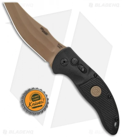 Hogue Sig Sauer EX-A04 Wharncliffe Automatic Knife Black G-10 (3.5" FDE) 36420 Hogue Sig Sauer EX-A04 Wharncliffe Automatic Knife Black G-10 (3.5" FDE) 36420 -Adventure Knife Shop Hogue Sig Sauer EX A04 Wharncliffe Auto Black G 10 FDE 36420 BHQ 84597 jr bottlecap