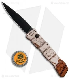 Piranha 21 Tactical Automatic Knife Tan Camo (3.375" Black) P-21CT -Adventure Knife Shop Piranha 21 Tactical Auto Tan Camo Black P 21CT BHQ 92498 jr bottlecap