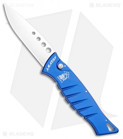 Piranha Amazon Automatic Knife Blue (3.45" Mirror) Piranha Amazon Automatic Knife Blue (3.45" Mirror) -Adventure Knife Shop Piranha Amazon Auto Blue Mirror BHQ 3436 jr 2