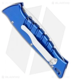 Piranha Amazon Automatic Knife Blue (3.45" Mirror) 2 Piranha Amazon Automatic Knife Blue (3.45" Mirror) -Adventure Knife Shop Piranha Amazon Auto Blue Mirror BHQ 3436 jr side 2