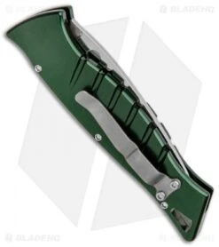 Piranha Amazon Automatic Knife Green (3.45" Mirror) -Adventure Knife Shop Piranha Amazon Auto Green Mirror BHQ 8987 jr side