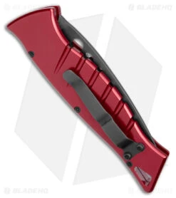 Piranha Amazon Automatic Knife Red Tactical (3.45" Black) -Adventure Knife Shop Piranha Amazon Auto Knife Red Black BHQ 179549 jr side