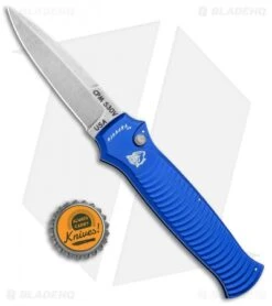 Piranha Bodyguard Automatic Knife Blue (3.3" Stonewash) -Adventure Knife Shop Piranha Bodyguard Auto Blue SW BHQ 1079 jr bottlecap