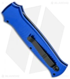 Piranha Bodyguard Automatic Knife Blue Tactical (3.3" Black) -Adventure Knife Shop Piranha Bodyguard Auto Blue Tactical Black BHQ 22890 jr side