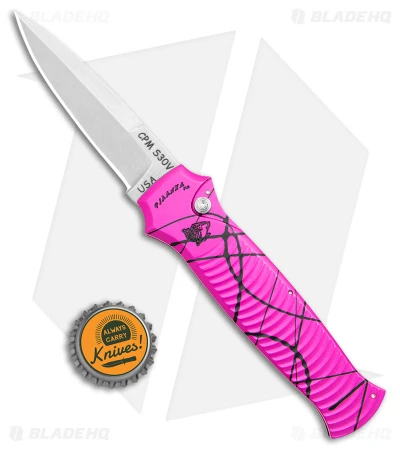 Piranha Bodyguard Automatic Knife Hot Pink (3.3" Stonewash) Piranha Bodyguard Automatic Knife Hot Pink (3.3" Stonewash) -Adventure Knife Shop Piranha Bodyguard Auto Hot Pink SW BHQ 22894 jr bottlecap