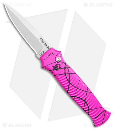 Piranha Bodyguard Automatic Knife Hot Pink (3.3" Stonewash) Piranha Bodyguard Automatic Knife Hot Pink (3.3" Stonewash) -Adventure Knife Shop Piranha Bodyguard Auto Hot Pink SW BHQ 22894 jr