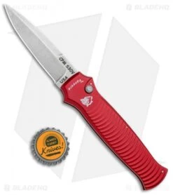 Piranha Bodyguard Automatic Knife Red (3.3" Stonewash) 3 Piranha Bodyguard Automatic Knife Red (3.3" Stonewash) -Adventure Knife Shop Piranha Bodyguard Auto Red SW BHQ 1433 jr bottlecap
