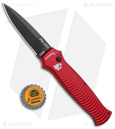 Piranha Bodyguard Automatic Red Tactical (3.3" Black Plain) Piranha Bodyguard Automatic Red Tactical (3.3" Black Plain) -Adventure Knife Shop Piranha Bodyguard Auto Red Tactical Black BHQ 0488 jr bottlecap