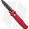 Piranha Bodyguard Automatic Knife Red Tactical (3.3" Black Serr)