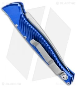 Piranha DNA Automatic Knife Blue (3.25" Mirror) -Adventure Knife Shop Piranha DNA Auto Blue Mirror BHQ 32968 jr side