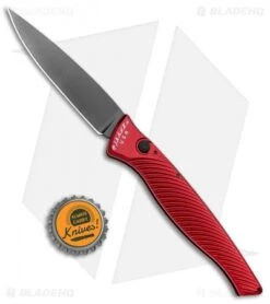 Piranha DNA Automatic Knife Red Tactical (3.25" Black) -Adventure Knife Shop Piranha DNA Auto Red Tactical Black BHQ 33084 jr bottlecap